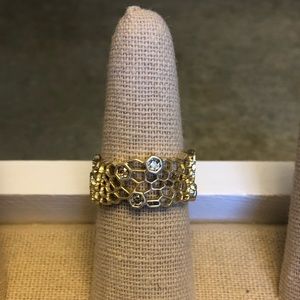 Golden Honeycomb Ring
